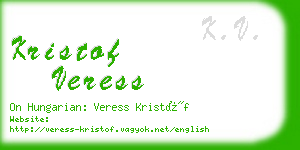 kristof veress business card